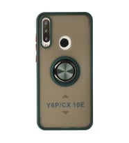 Huawei Y6p Kılıf Montreal Yüzüklü Silikon Kapak - Yeşil
