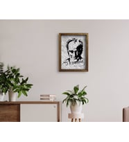 BK Home Atatürk Tasarımlı Doğal Masif Ahşap Çerçeveli Tablo 45x65cm-35