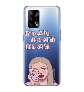 Oppo A74 Uyumlu Blah Blah Blah Mean Girls Desenli Şeffaf Telefon Kılıfı