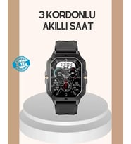 3 Kordonlu Akıllı Saat Uzun Pil Süreli