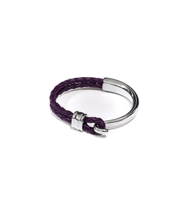 Kuğu Violet Mor Hakiki Deri Erkek Bileklik-58