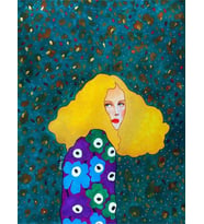 Kimonalı Kadın 2 Sayılarla Boyama Seti(40x50 cm Tuval Şasesine Gerili)