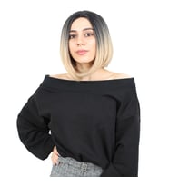 Kahkülsüz Düz Kısa Fiber Sen Peruk / Siyah / Balköpüğü Ombreli
