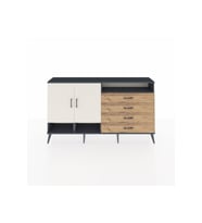Arges Konsol 5 Raflı 4 Çekmeceli 2 Kapaklı 176x30x99 Antrasit-Aytaşı/Çam