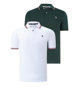 İKİLİ SET T8594 DEWBERRY ERKEK T-SHIRT-BEYAZ-NEFTİ (Karışık)
