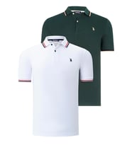 İKİLİ SET T8594 DEWBERRY ERKEK T-SHIRT-BEYAZ-NEFTİ (Karışık)