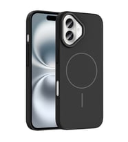 Apple iPhone 16 Uyumlu Kılıf M-safe Şarj Özellikli Zore Ruby Sert Kapak (Siyah)