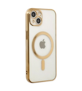 Apple İphone 14 Plus Kılıf Magneticsafe Lazer Silikon - Gold