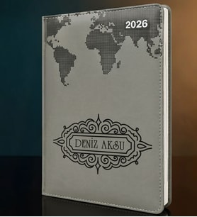 BK Gift Kişiye Özel İsimli Termo Sert Kapak 2026 Gri Ajanda -11, Öğretmenler Günü Hediyesi, Yeni İş Hediyesi