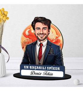 Kişiye Özel Erkek Spikere Hediye Karikatürlü Biblo