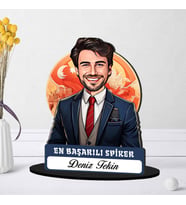 Kişiye Özel Erkek Spikere Hediye Karikatürlü Biblo