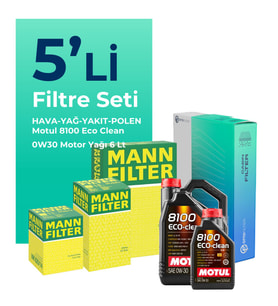 MANN Ford Mondeo 2.0 Dizel Filtre Bakım Seti Motul Motor Yağlı (2015-2018) 5 Li