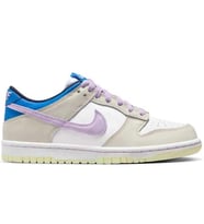 Nike Dunk Low GS Leather Unisex Sneaker Hakiki Deri Beyaz Mor Günlük Spor Ayakkabı