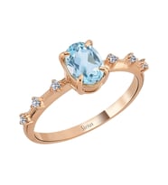 Pırlanta ve Sky Blue Topaz Taşlı Elena Yüzük