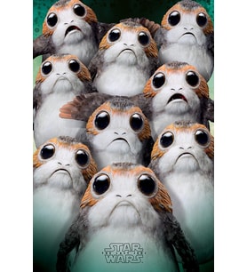 Wars Maxi Poster The Last Jedi Many Porgs Renkli One Size