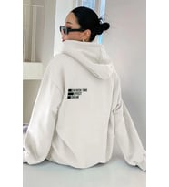 Unisex Cherish Time Baskılı Sweatshirt (Beyaz)