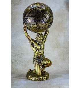 Narçiçeği Yunan Tanrısı Atlas Büyük Boy Heykel Biblo (Gold)