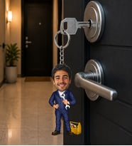 Kişiye Özel Tamirci Karikatür Anahtarlık – Fotoğraflı Usta Hediyesi Teknik Servis Hediyelik Anahtarlık