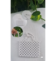 Baget Orta Boy İnci El Çantası (Krem)