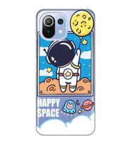 Xiaomi Mi 11 Lite Uyumlu Astronot Desenli Şeffaf Telefon Kılıfı