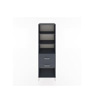 Hyperion Dolap 3 Raflı 2 Çekmeceli 60x44x195 Antrasit-Antrasit