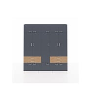 Arges Dolap 11 Raflı 4 Çekmeceli 2 Askılı 220x30x243 Antrasit-Antrasit/Çam