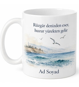 Marmara Deniz Esintisi Kupa Bardak - Özel Tasarım Hediye Deniz Temalı Kupa