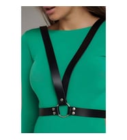 2 Taraflı Kullanılabilen Şık Deri Harness Kemer (Siyah)