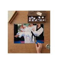 Tekvando Eğitimi Tasarımı 240 parça Ahşap Puzzle Ahşap Kutuda MP00962