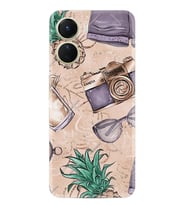 Vivo Y16 Kılıf Resimli Desenli Baskılı Silikon Ananas Camera Glass 1357
