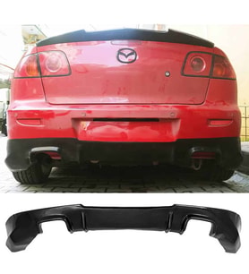 Mazda 3 Arka Ek Difüzör Siyah Plastik Arka-difizör-bodykit-ek-karlık