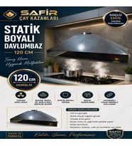 SAFİR GRİ STATİK BOYALI DAVLUMBAZ 120 CM EBATLI SAFİR DAVLUMBAZ 5 ve 6 GÖZLÜ ÇAY KAZANI İÇİN DAVLUMBAZ