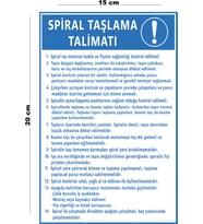 Metal Spiral Taşlama Talimatı 15 Cm x 20 Cm Uyarı Levhası Yönlendirme Tabelası