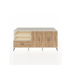 Kronos Konsol 4 Raflı Tek Çekmeceli 3 Kapaklı 220x59x99 Aytaşı-Çam/Çam