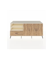 Kronos Konsol 4 Raflı Tek Çekmeceli 3 Kapaklı 220x59x99 Aytaşı-Çam/Çam