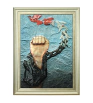 e38 EL İŞÇİLİĞİ  ALİMİNYUM KABARTMA TABLO 62x82 CM - 6356