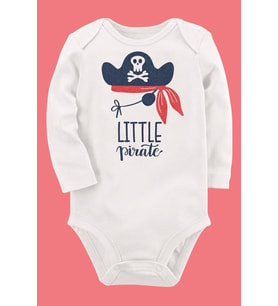 Organik Baskılı Pamuklu Unisex Bebek Body UZUNE236
