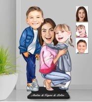 Kişiye Özel Anneler Günü Anne Kız Oğul Ahşap Biblo-2