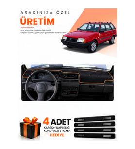 LADA SAMARA ENJEKSİYONLU (1990-2004) Uyumlu Torpido Koruma Örtüsü Oto Kılıfı - Siyah Kahverengi