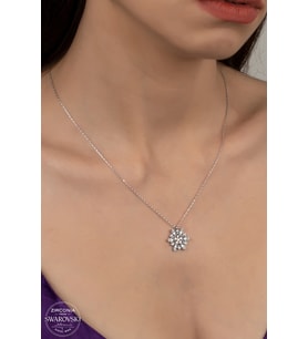 SWAROVSKİ CRYSTAL KAR TANESİ  925 AYAR GÜMÜŞ KOLYE