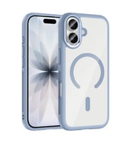 Apple iPhone 17 Uyumlu Kılıf M-Safe Şarj Özellikli Metal Kamera Çerçeveli Zore Tiko Kapak (Mavi)