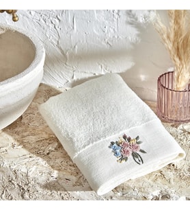 Lexroo Comfort Touch Nakışlı%100 Pamuk Havlu Mavi 30x50 Cm