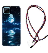 Realme C11 C21 C21Y C25Y C11 2021 Kılıf Boyun Asklı Rasta Silikon Night Moon 1133
