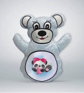 BK Gift Sevimli Sevimli Panda Tasarımlı Mavi Ayıcık Yastık-3