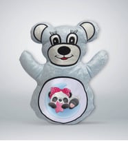 BK Gift Sevimli Sevimli Panda Tasarımlı Mavi Ayıcık Yastık-3