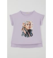 Breeze Kız Çocuk Kısa Kollu Tişört Doğa Temalı Kız Figürlü 10-16 Yaş , Lila