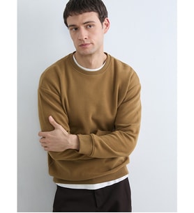 LCW Vision Kahverengi Bisiklet Yaka Erkek Sweatshirt