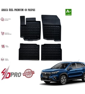 SUZUKİ S CROSS 2022 2023 2024 2025 2026 2027 4-D HAVUZLU KAUÇUK PASPAS SİYAH