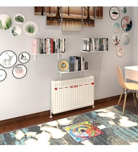 Kenzlife petek üstü raf dresuar golden boy byz 050*24 üçlü kitaplık duvar rafı 050 cm uzunluk (Karışık)
