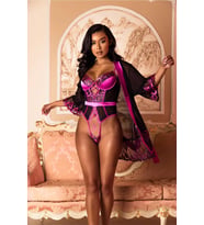 Gd Goldoremi 8427 Premium Kalp Desenli Babydoll Takım Gecelik Fantezi Takım